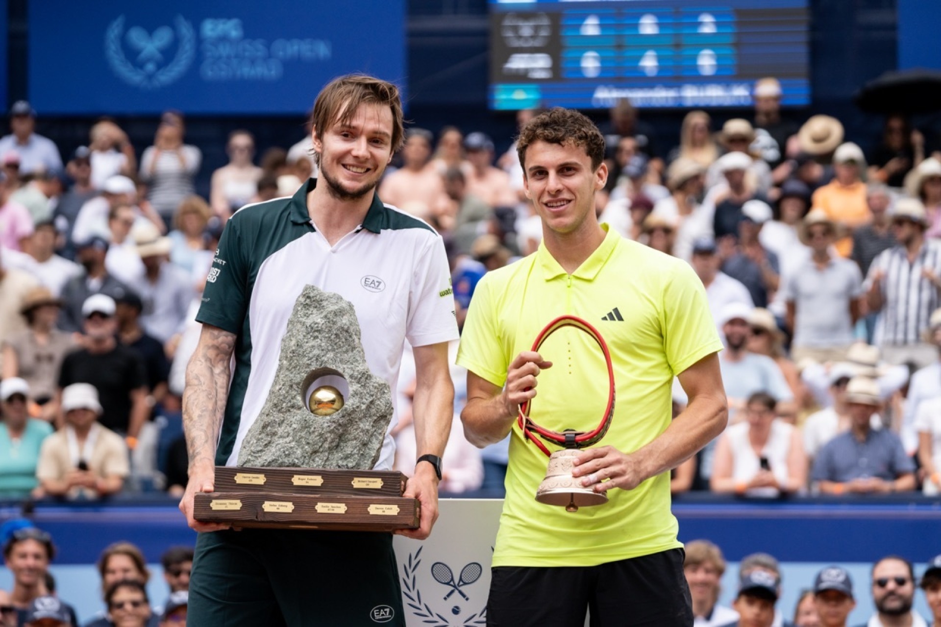 ALEXANDER BUBLIK AND JUAN MANUEL CERUNDOLO, WINNER AND RUNNER-UP | BREAKPOINT IMAGES / EFG SWISS OPEN GSTAAD 2025
