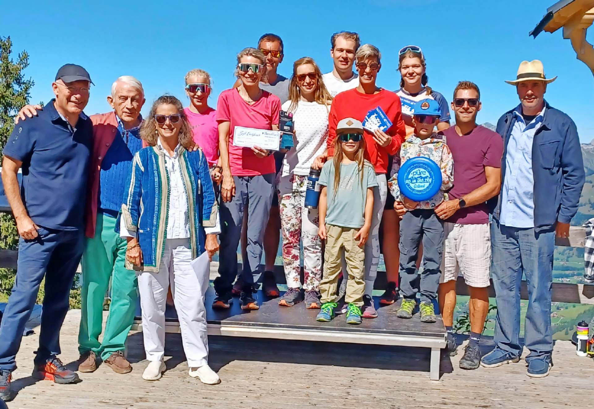 Guests gather on the terrace of Berghaus Wasserngrat for the prize-giving ceremony.