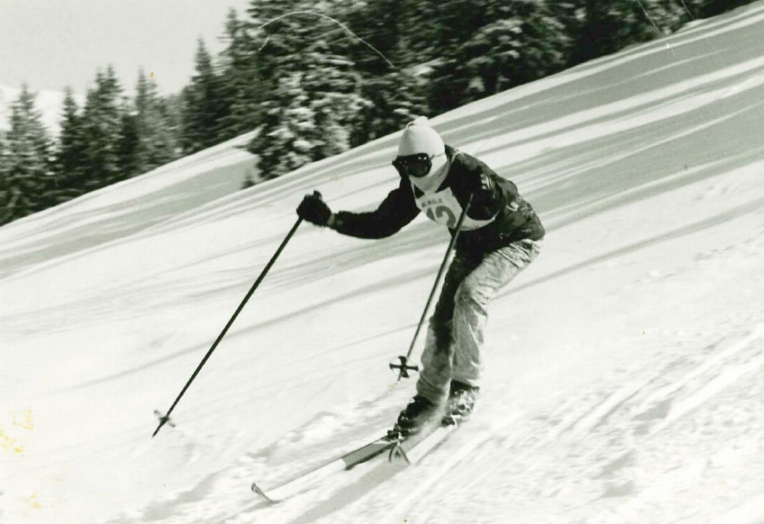 Old-style racing in Test d’Oron the black slope of the Wispile, from 1965 or 1966.