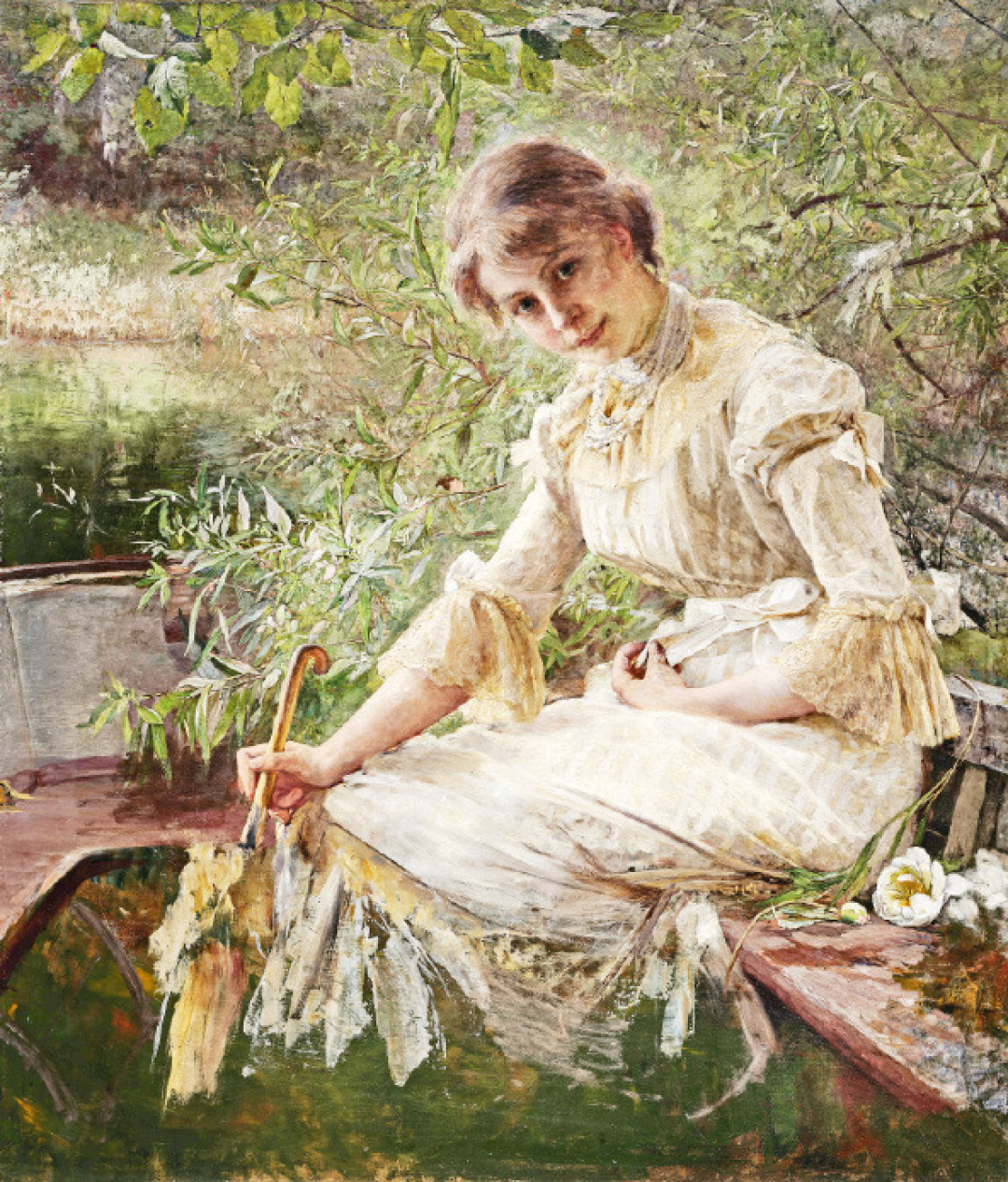 Bertha Wegmann - A Young Woman, Marie Triepcke, Sitting in a Boat, circa 1884 Bertha Wegmann - A Young Woman, Marie Triepcke, Sitting in a Boat, circa 1884