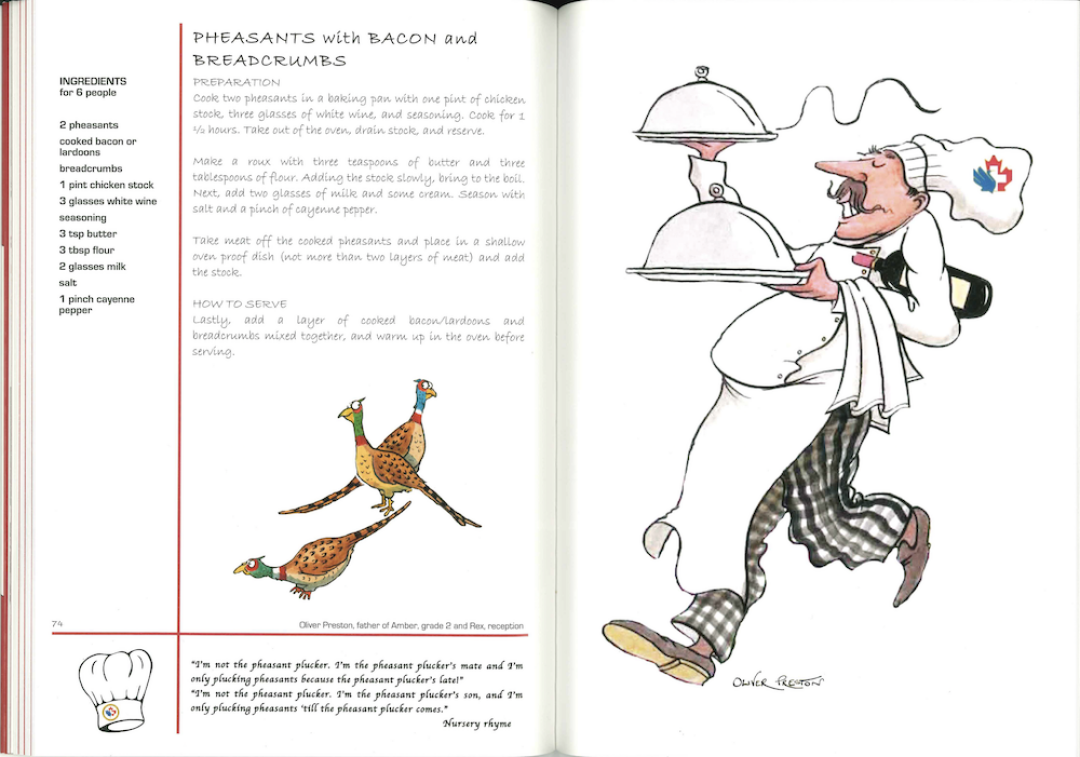 Dinner is Served - Oliver Prestons recipe in the JFK cookbook