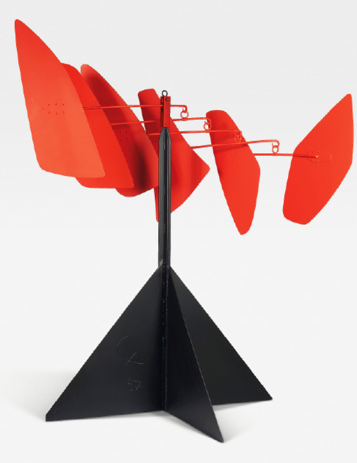 Nahmad at Tarmak 22 | Calder in Flight | Gouvernails rouges, 1967 Sheet metal, iron bars, and paint 92 x 67 x 40 inches (233.68 x 170.18 x 101.60 cm)  2025 Calder Foundation, New York / Artists Rights Society (ARS), New York