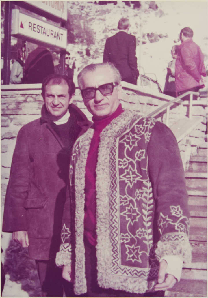 Zahedi and the Shah, Gstaad habitué and Ancien Roséen, circa 1970 in Gstaad  © Private photograph