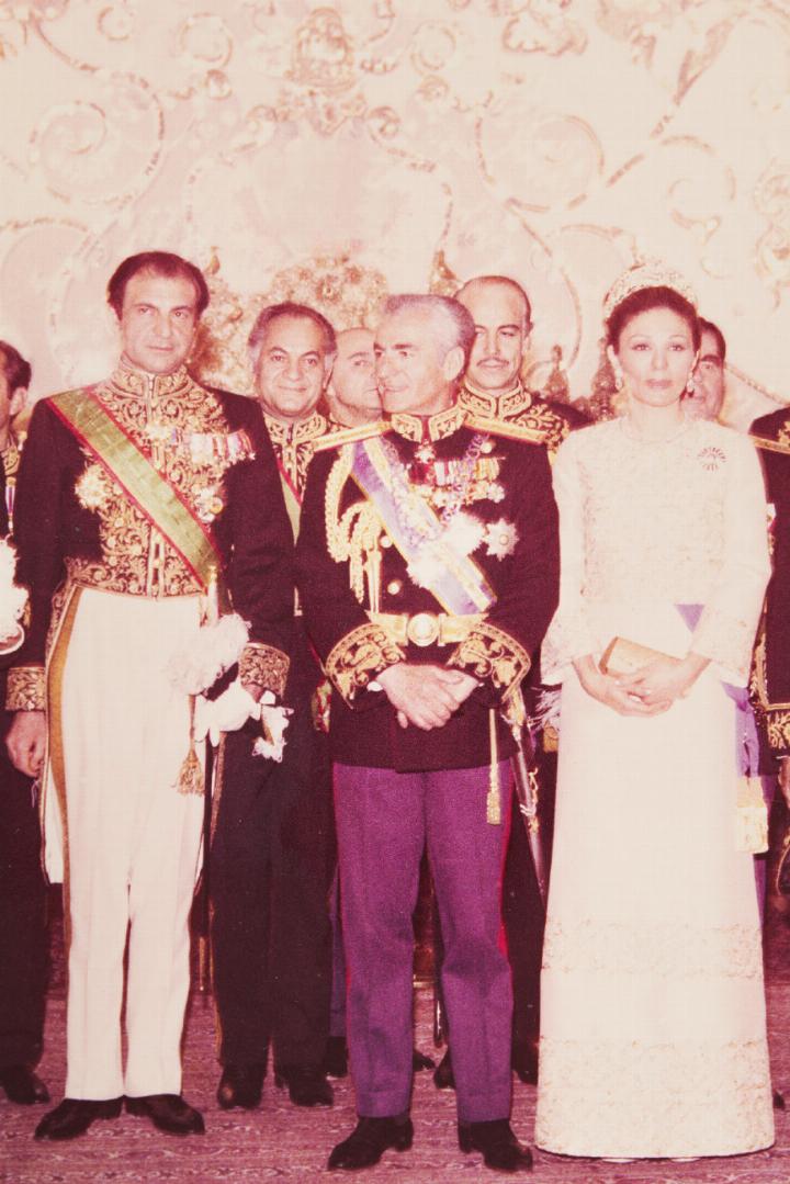 Aredeshir Zahedi (1928–2021); the last Shah of Iran, Mohammad Reza Pahlavi (1919–1980), himself a Gstaad habitué and Ancien Roséen; his third wife Queen Farah in March 1969, celebrating Nowruz or Persian New Year in Tehran