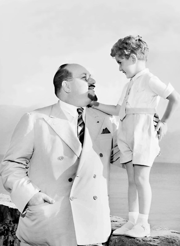 TM Kings Farouk (1920-1965) and Fouad II, my grandfather and father, on the shores of Le Léman or Lake Geneva, circa 1957  Personal Archives HM King Fouad II of Egypt