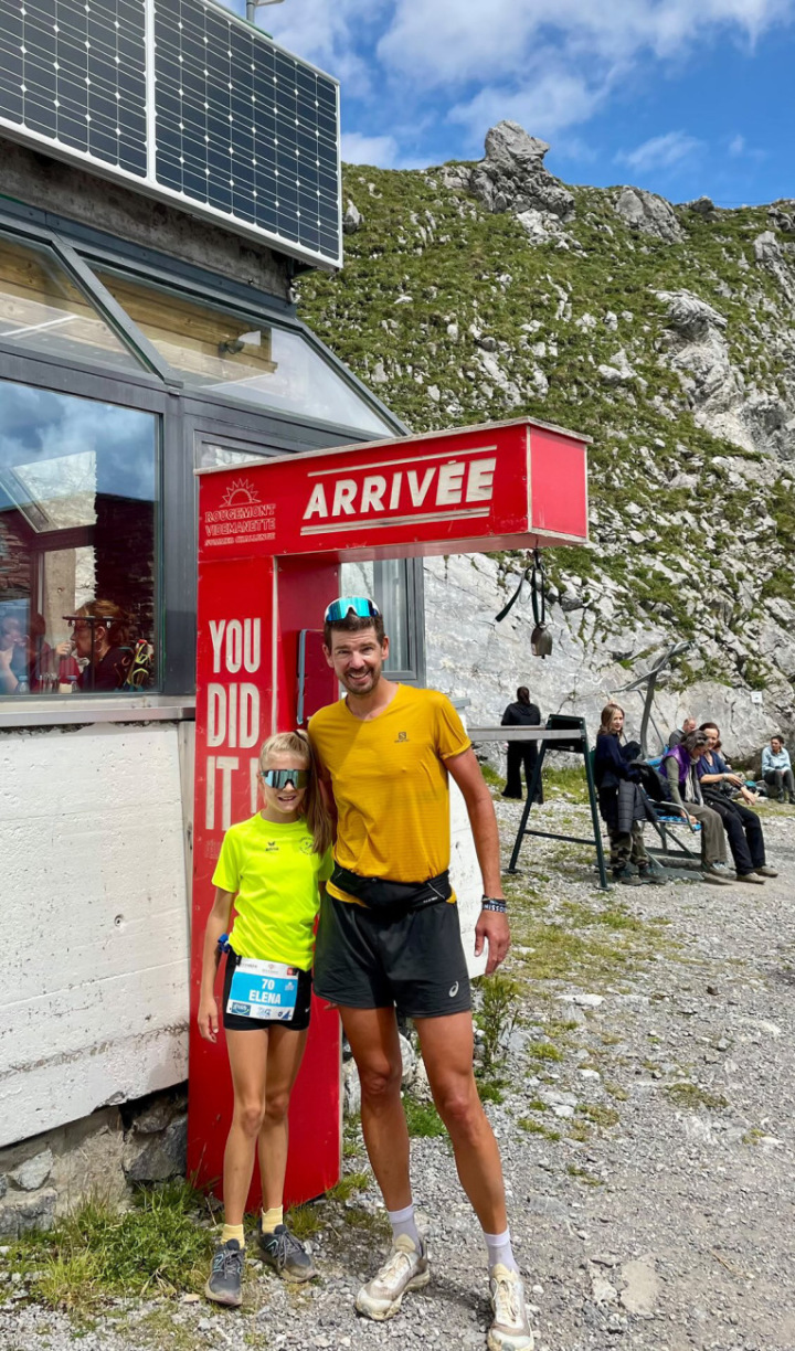 Elena and Oliver Herrmann at the finish line