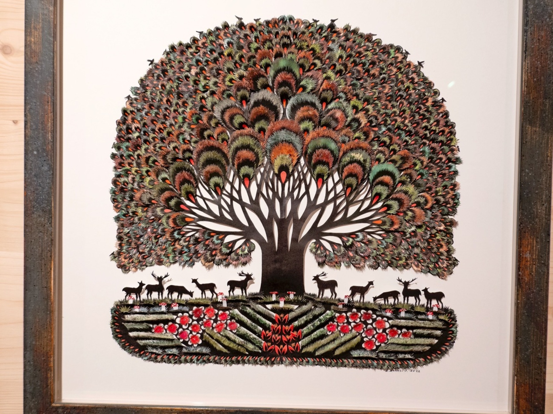 "Tree with Deer", by Elisabeth Bottesi.