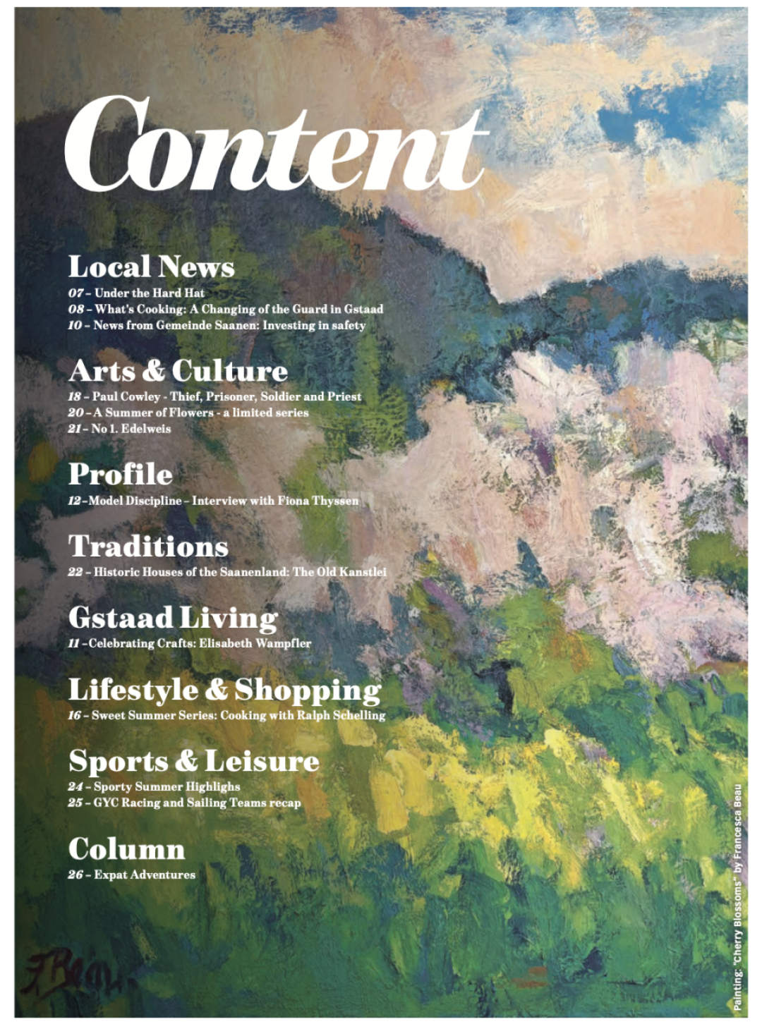 Featured in the printed version of GstaadLife in June Featured in the printed version of GstaadLife in June